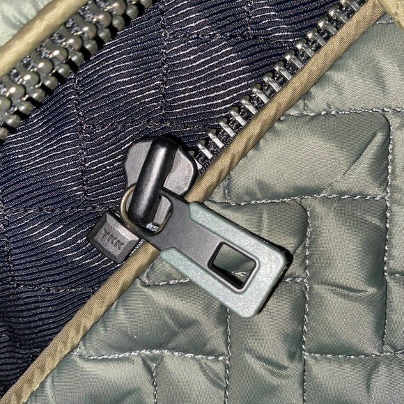 H&M Studio Fall 2015 AW15 Khaki Olive Green Quilted Bomber Jacket Size 4 - Picture 9 of 16